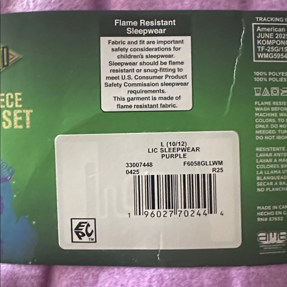 Kids WICKED 2 Piece Purple Pajama Set - Picture 4 of 4